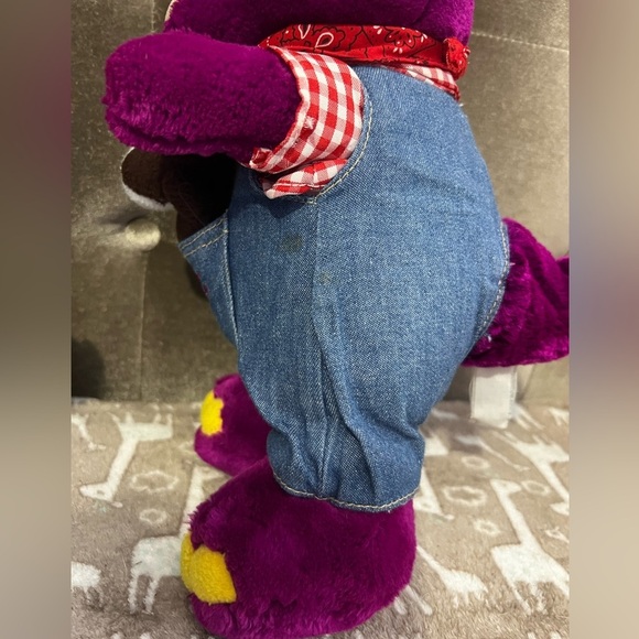 Barney The Farmer Plush The Purple Dinosaur Lyons Group - Picture 3 of 5